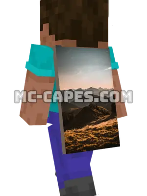 Mountain Range Minecraft cape worn on a player