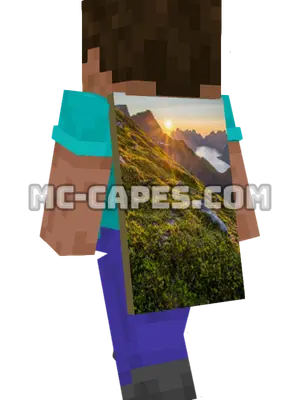 Mountain Range Minecraft cape worn on a player