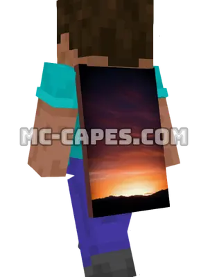 Mountain Sunset Minecraft cape worn on a player
