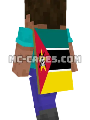 Mozambique Flag Minecraft cape worn on a player