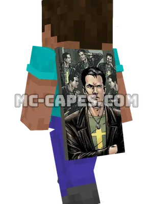 Multiple Man Minecraft cape worn on a player