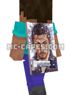 Musashi Miyamoto Minecraft cape worn on a player