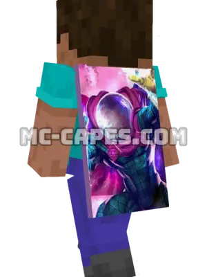 Mysterio Minecraft cape worn on a player