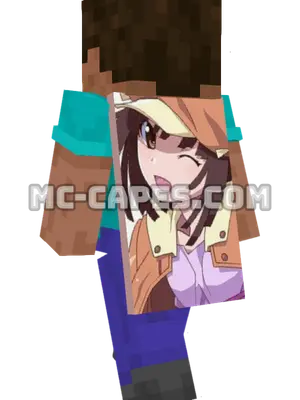 Nadeko Sengoku Minecraft cape worn on a player