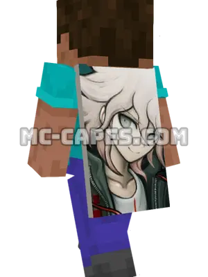 Nagito Komaeda Minecraft cape worn on a player