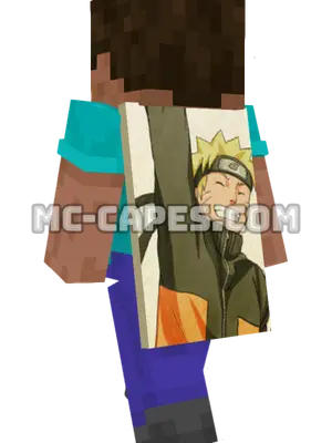 Naruto Uzumaki Minecraft cape worn on a player