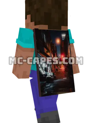 Neon Alley Minecraft cape worn on a player