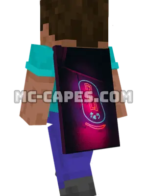 Neon Glow Minecraft cape worn on a player