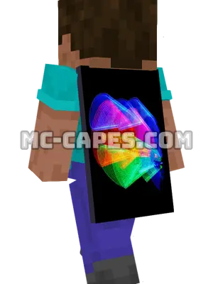 Neon Light Swirls Minecraft cape worn on a player