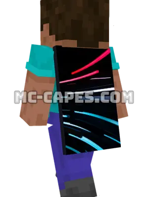 Neon Lights Minecraft cape worn on a player