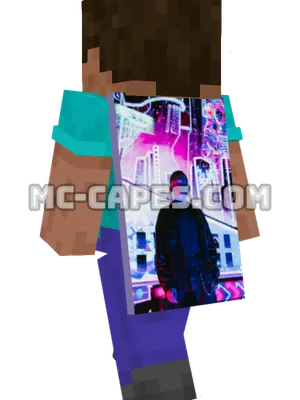 Neon Lights Man Minecraft cape worn on a player