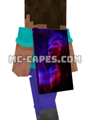 Neon Portrait Minecraft cape worn on a player