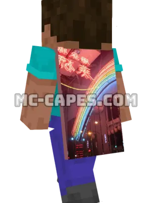 Neon Sign Minecraft cape worn on a player