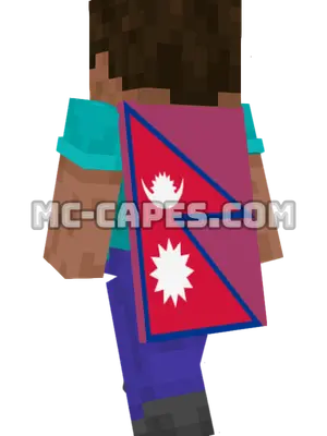 Nepal Flag Minecraft cape worn on a player