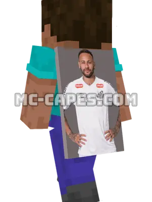Neymar Minecraft cape worn on a player