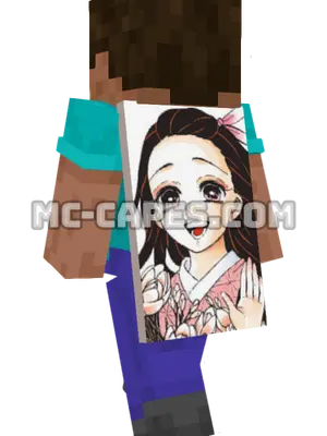 Nezuko Kamado Minecraft cape worn on a player