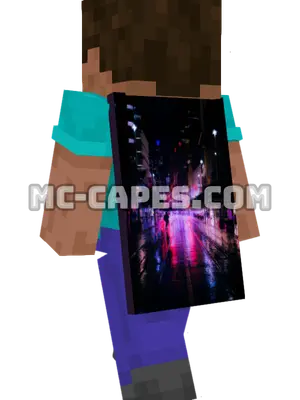Night Street Scene Minecraft cape worn on a player