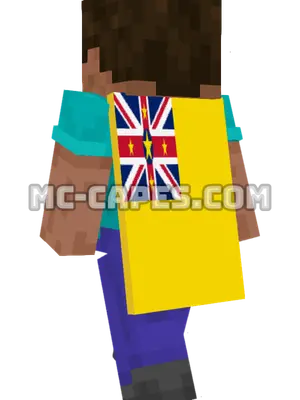 Niue Flag Minecraft cape worn on a player