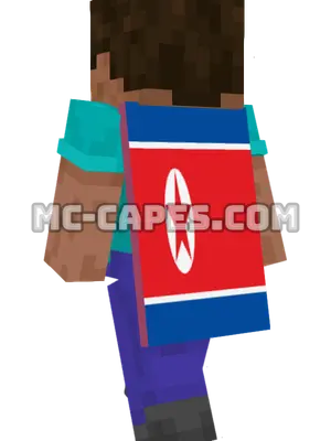 North Korea Flag Minecraft cape worn on a player