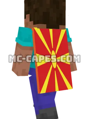 North Macedonia Flag Minecraft cape worn on a player