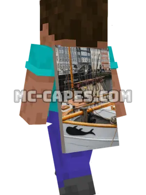Nyhavn Boats Minecraft cape worn on a player