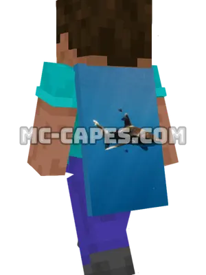 Ocean Shark Minecraft cape worn on a player