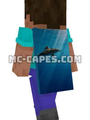 Ocean Shark Minecraft cape worn on a player