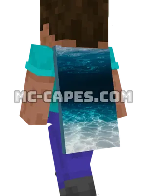 Ocean Water Minecraft cape worn on a player
