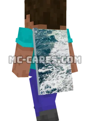 Ocean Waves Minecraft cape worn on a player