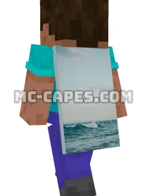 Ocean Waves Minecraft cape worn on a player