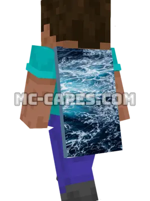 Ocean Waves Minecraft cape worn on a player