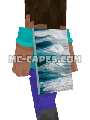 Ocean Waves Shore Minecraft cape worn on a player