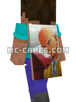 One Punch Man Minecraft cape worn on a player