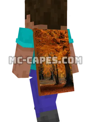 Orange Autumn Forest Minecraft cape worn on a player