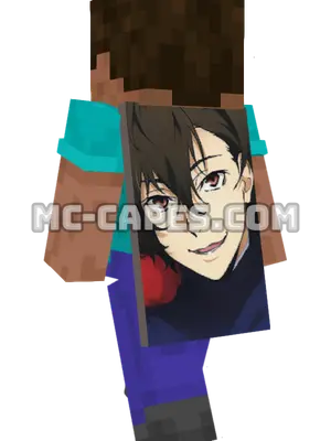 Osamu Dazai Minecraft cape worn on a player
