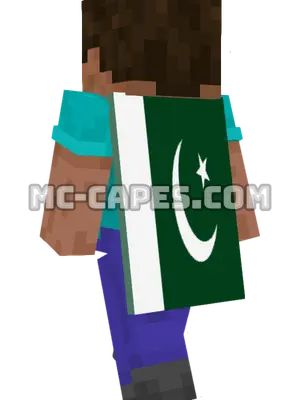 Pakistan Flag Minecraft cape worn on a player