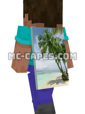 Palm Tree Beach Minecraft cape worn on a player