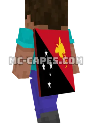 Papua New Guinea Flag Minecraft cape worn on a player