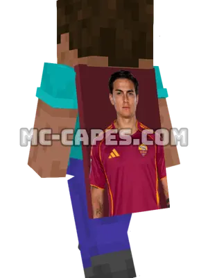 Paulo Dybala Minecraft cape worn on a player