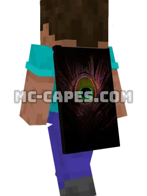 Peacock Feather Minecraft cape worn on a player