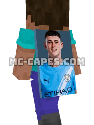 Phil Foden Minecraft cape worn on a player