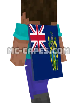 Pitcairn Islands Flag Minecraft cape worn on a player