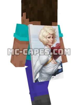Power Girl Minecraft cape worn on a player