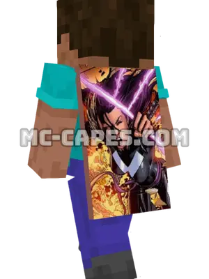 Psylocke Minecraft cape worn on a player
