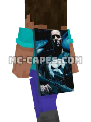 Punisher Minecraft cape worn on a player