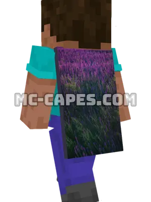 Purple Lavender Minecraft cape worn on a player