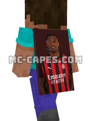 Rafael Leao Minecraft cape worn on a player
