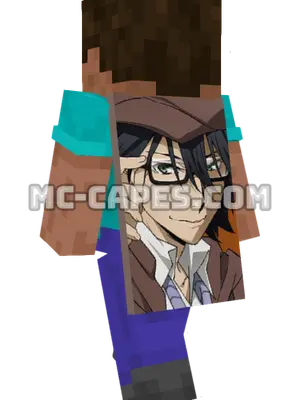 Ranpo Edogawa Minecraft cape worn on a player