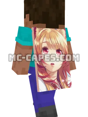 Raphtalia Minecraft cape worn on a player