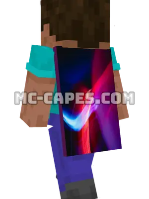 Red Blue Lights Minecraft cape worn on a player